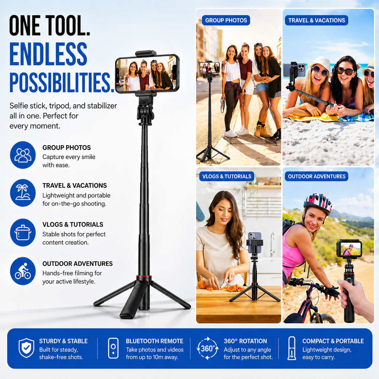 FlexiShot™ Smart Tripod Stick