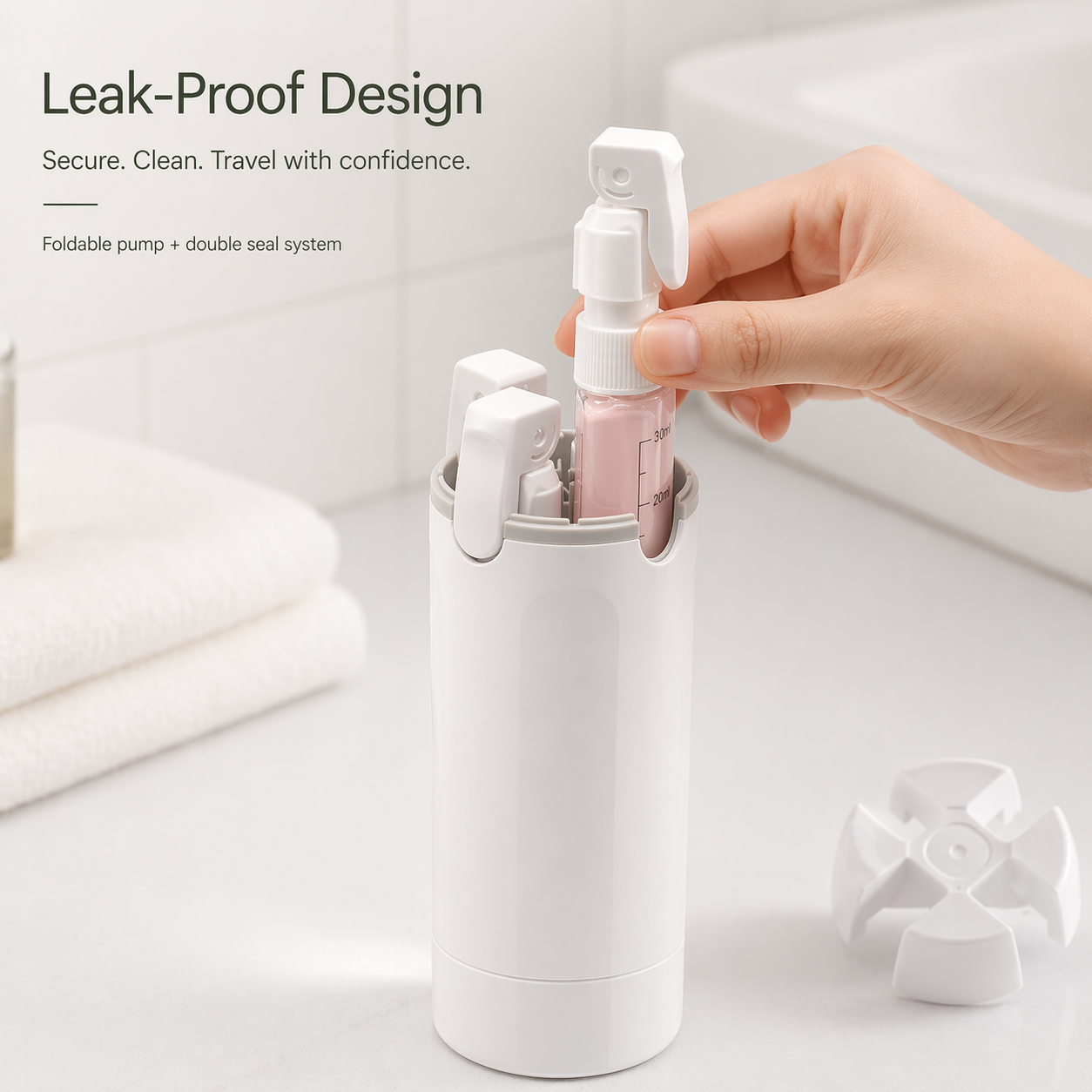 4-in-1 Travel Toiletry Dispenser – Leakproof & TSA-Ready