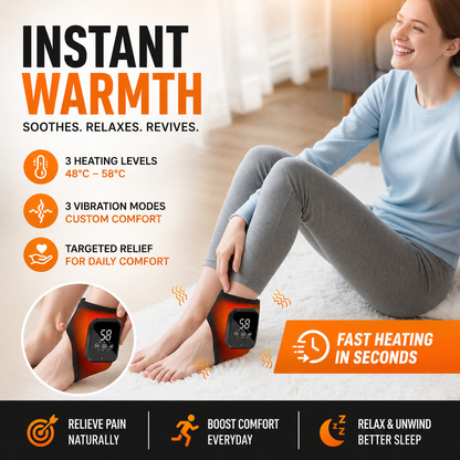 Heated Ankle Wrap Massager – Portable & Rechargeable