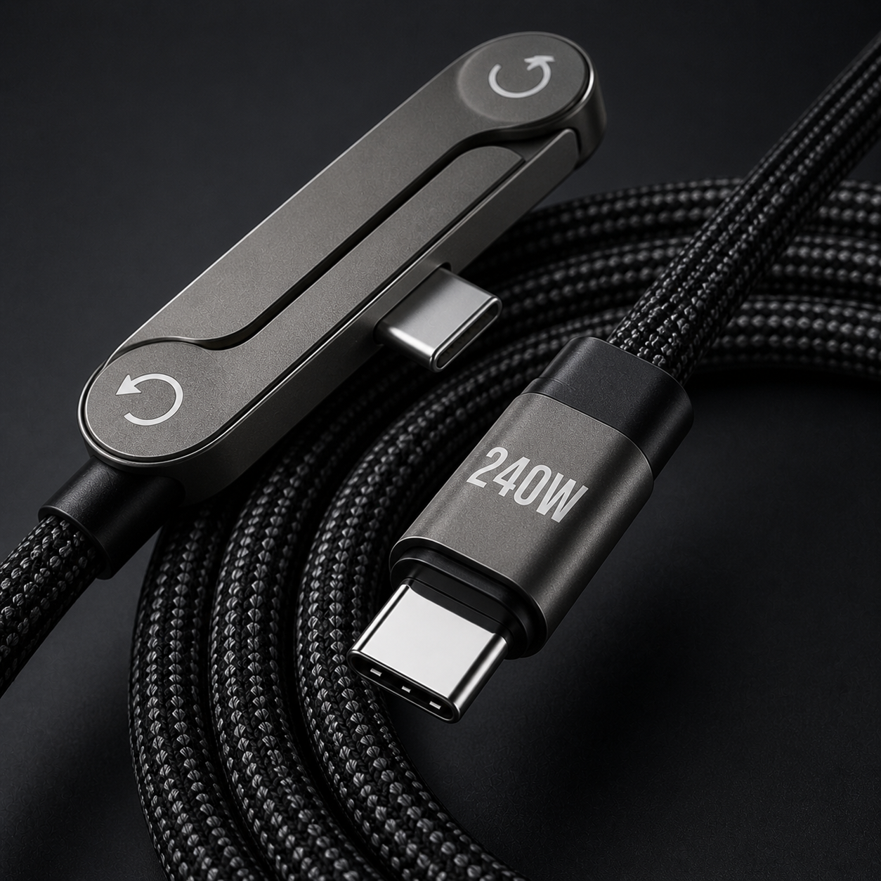240W USB-C Charging Cable & Adjustable Phone Holder
