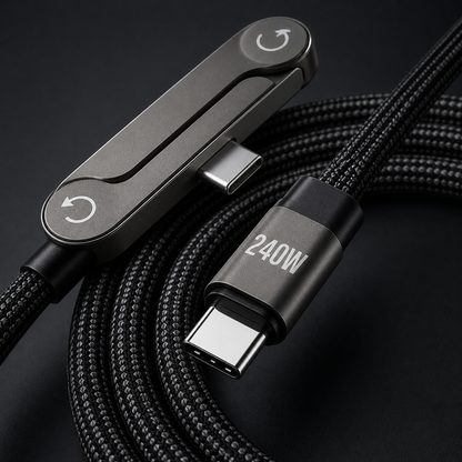 240W USB-C Charging Cable & Adjustable Phone Holder