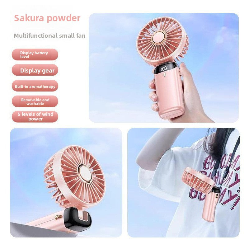 USB Rechargeable Handheld Fan With 5-Speed Airflow