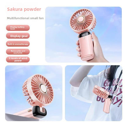 USB Rechargeable Handheld Fan With 5-Speed Airflow