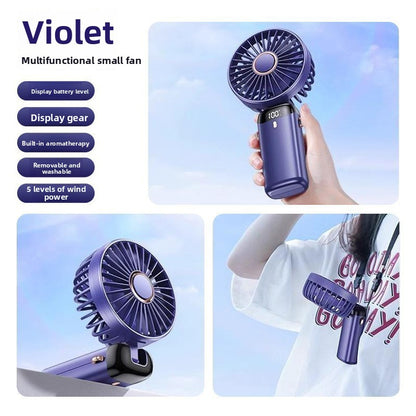 USB Rechargeable Handheld Fan With 5-Speed Airflow