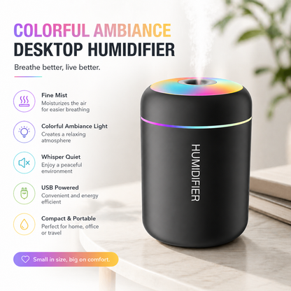 Portable Mini Humidifier & Aroma Diffuser 180ML