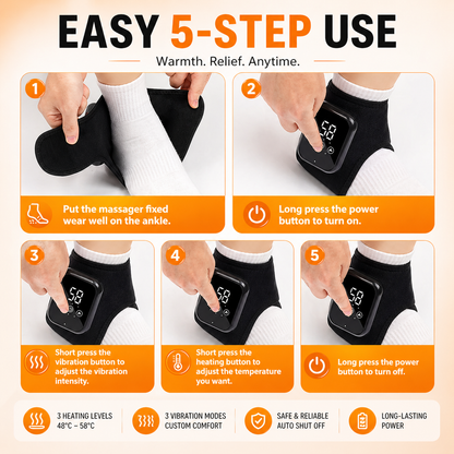 Heated Ankle Wrap Massager – Portable & Rechargeable