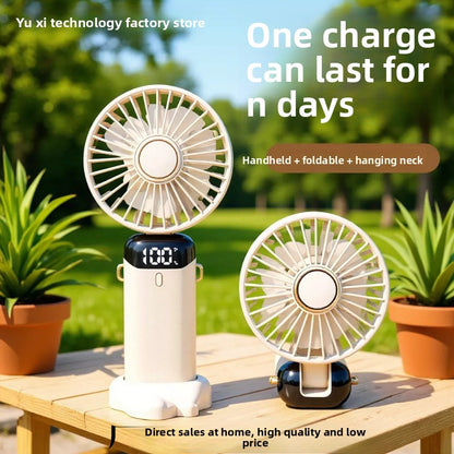 USB Rechargeable Handheld Fan With 5-Speed Airflow