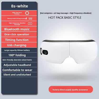 Foldable Heated Eye Massager with Steam and Vibration