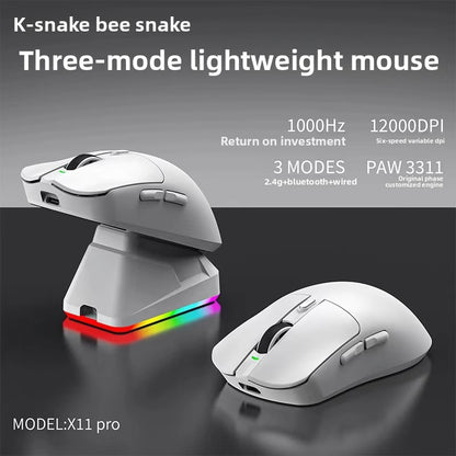 Lightweight Wireless Gaming Mouse – RGB, 3-Mode