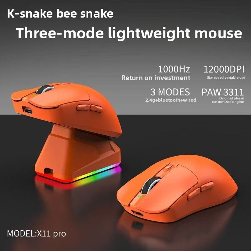 Lightweight Wireless Gaming Mouse – RGB, 3-Mode