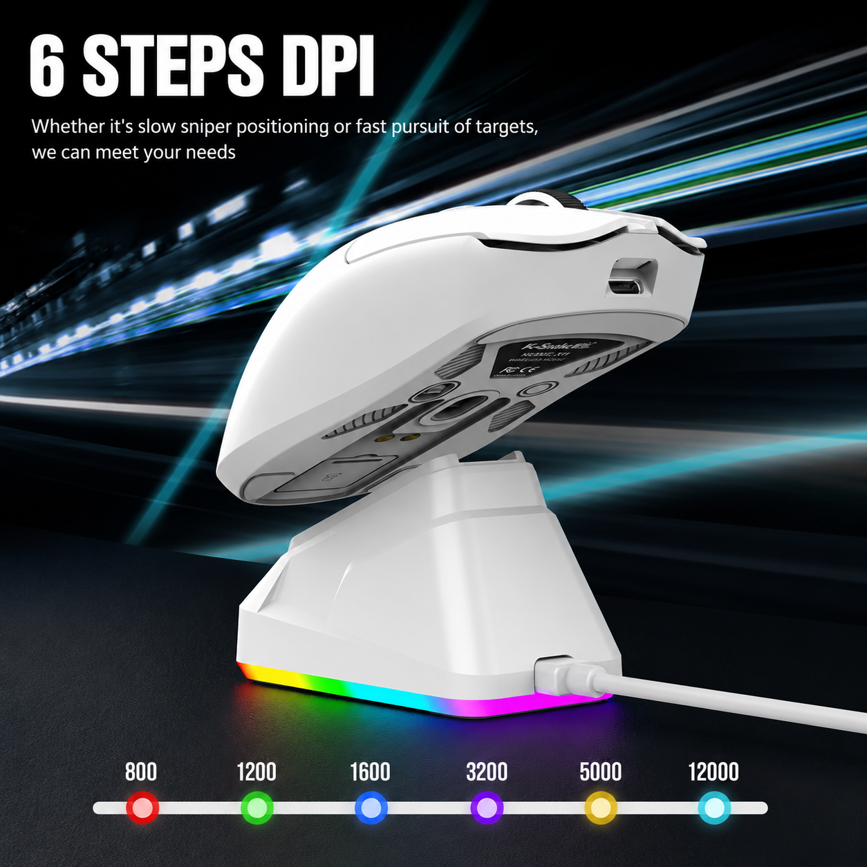 Lightweight Wireless Gaming Mouse – RGB, 3-Mode
