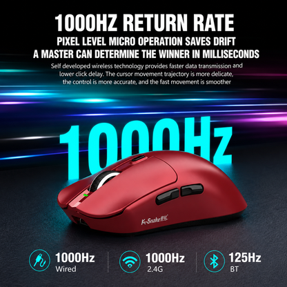 Lightweight Wireless Gaming Mouse – RGB, 3-Mode