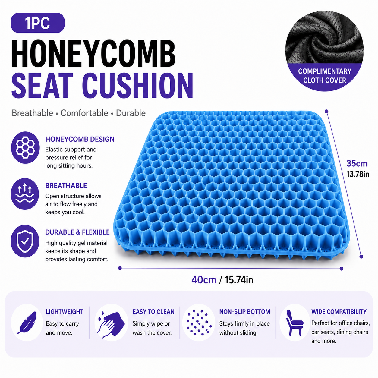 Honeycomb Seat Cushion for Lasting Comfort