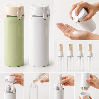 4-in-1 Travel Toiletry Dispenser – Leakproof & TSA-Ready