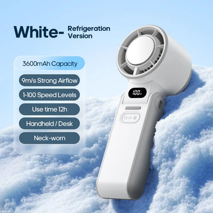 Portable Handheld Turbo Fan – 3600mAh Ice-Cool Airflow