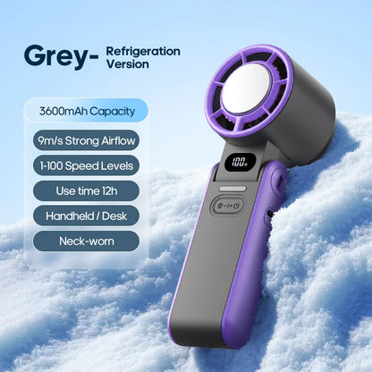 Portable Handheld Turbo Fan – 3600mAh Ice-Cool Airflow