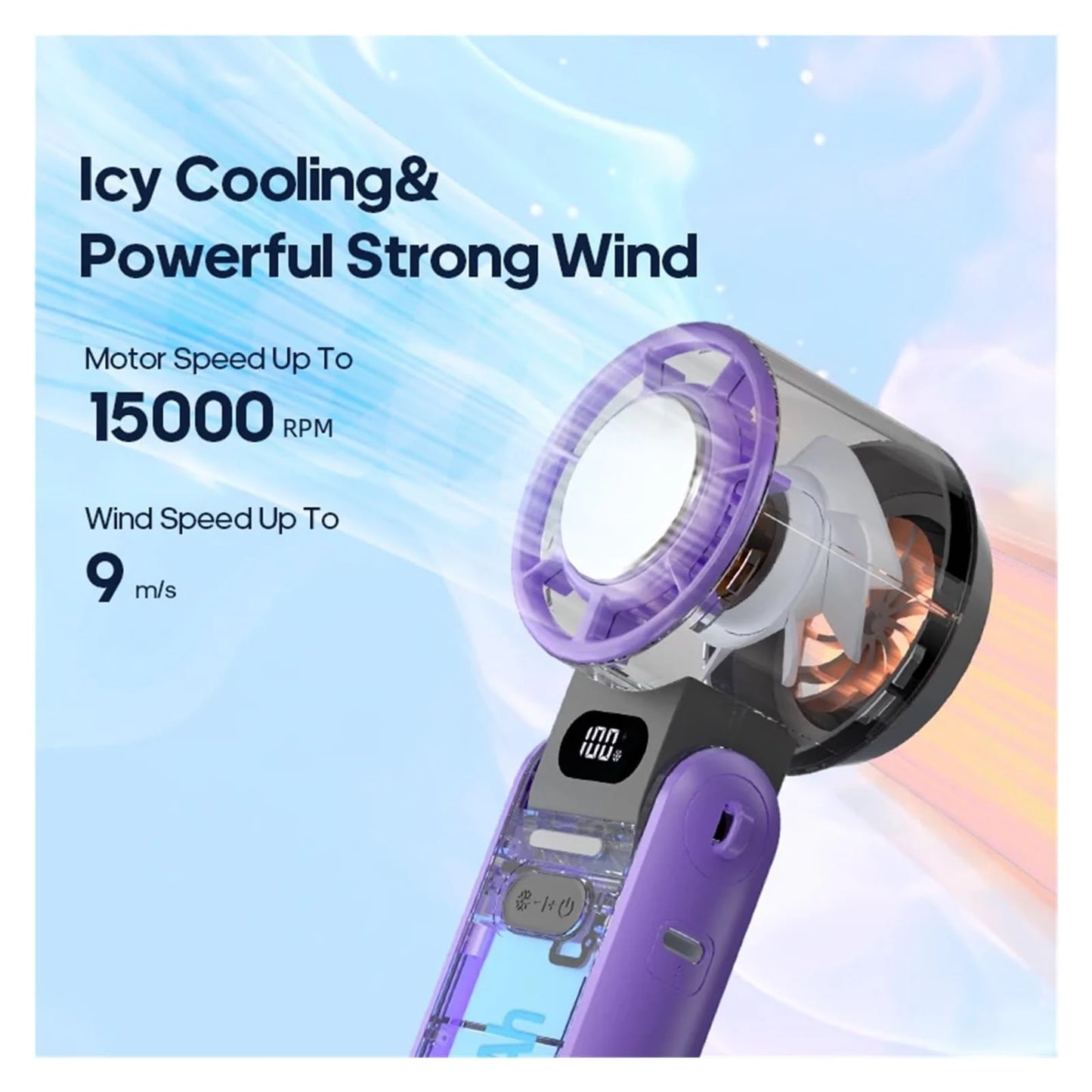 Portable Handheld Turbo Fan – 3600mAh Ice-Cool Airflow