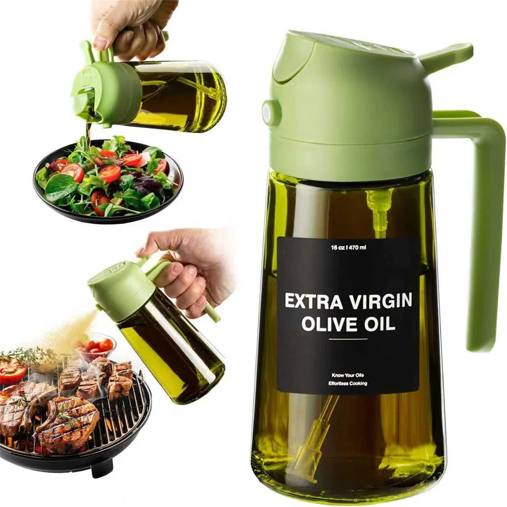 470 ml Glass Oil Sprayer Dispenser – 2-in-1 Pour & Mist