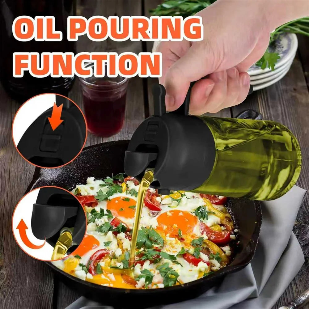 470 ml Glass Oil Sprayer Dispenser – 2-in-1 Pour & Mist
