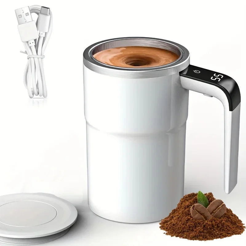 Electric Self-Stirring Coffee Mug With Temperature Display