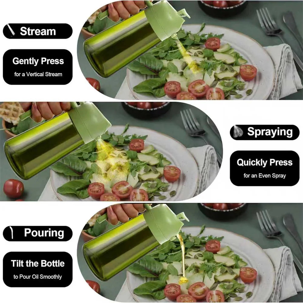 470 ml Glass Oil Sprayer Dispenser – 2-in-1 Pour & Mist