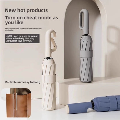 Automatic Folding Umbrella With UPF 50+ Sun Protection
