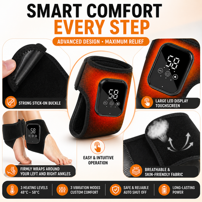Heated Ankle Wrap Massager – Portable & Rechargeable