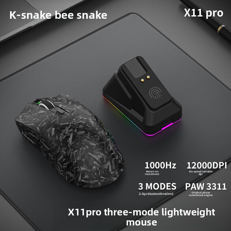 Lightweight Wireless Gaming Mouse – RGB, 3-Mode